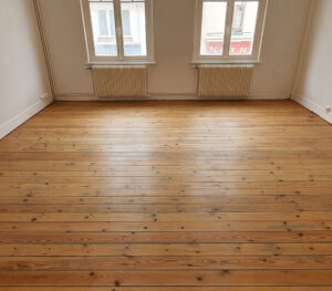 Parquet poncé et vitrifié mat soie